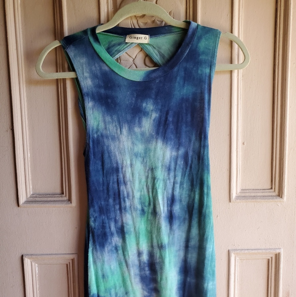 BLUE TIEDYE ●Mini Dress